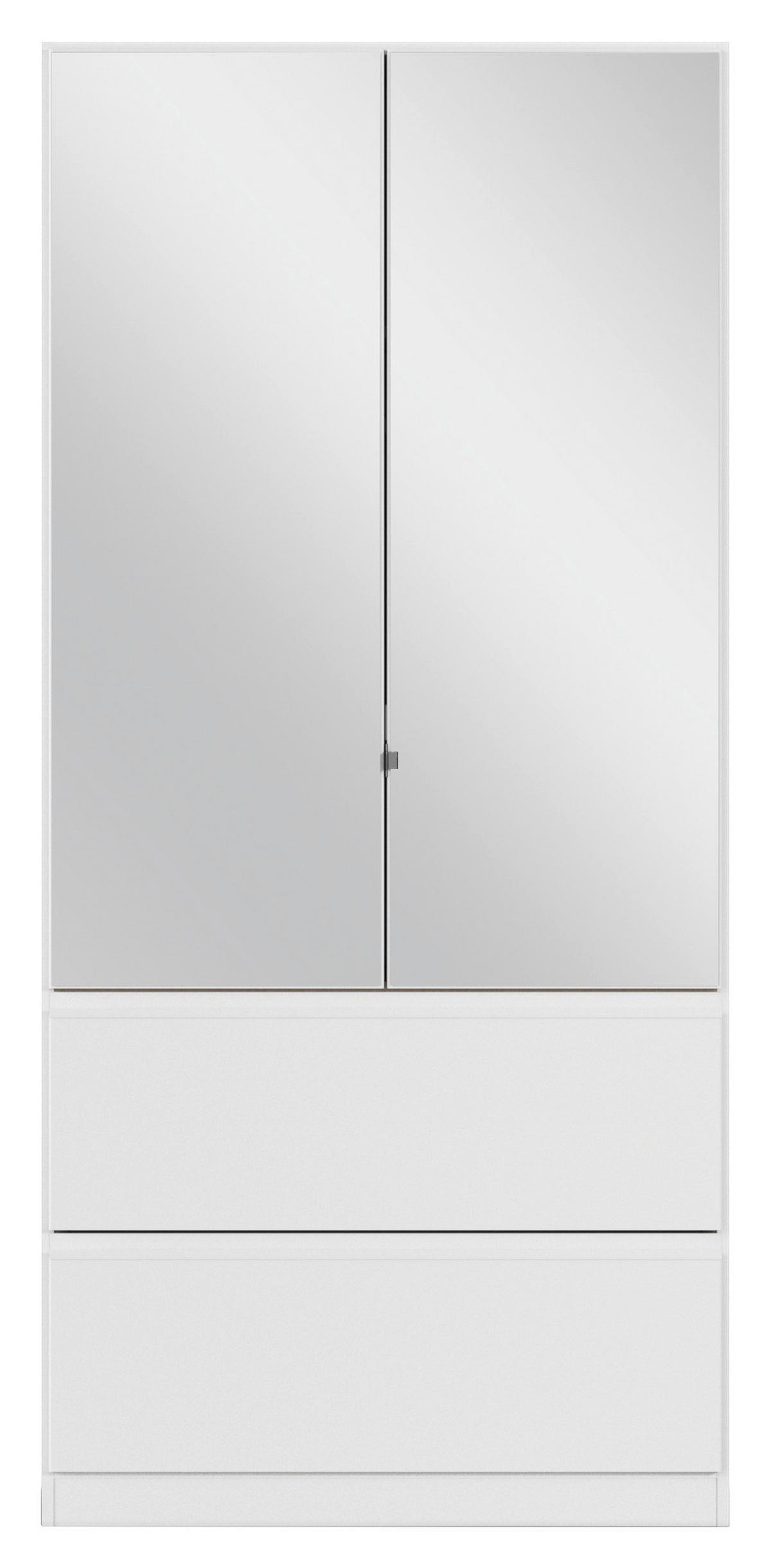 Drehtürenschrank Costa Weiß B: 91 cm - Weiß, MODERN, Holzwerkstoff (91/197/54cm) - Rauch Möbel
