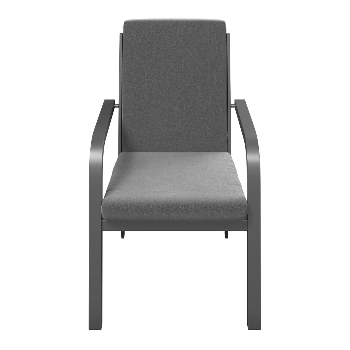 Gartensessel Bogota - Dunkelgrau, Trend, Textil/Metall (59.5/92/69.5cm) - Beldano