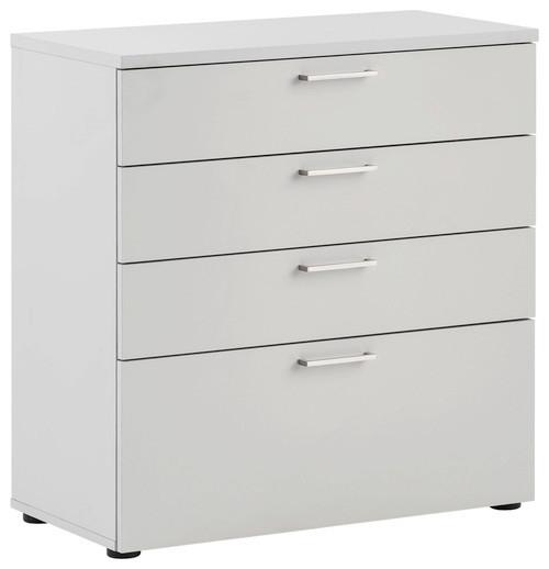 Kommode B: 80,2 cm Serie 1500, Hellgrau - Hellgrau/Schwarz, KONVENTIONELL, Holzwerkstoff (80,2/84,2/41cm) - MID.YOU