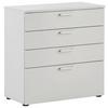 Kommode B: 80,2 cm Serie 1500, Hellgrau - Hellgrau/Schwarz, KONVENTIONELL, Holzwerkstoff (80,2/84,2/41cm) - MID.YOU