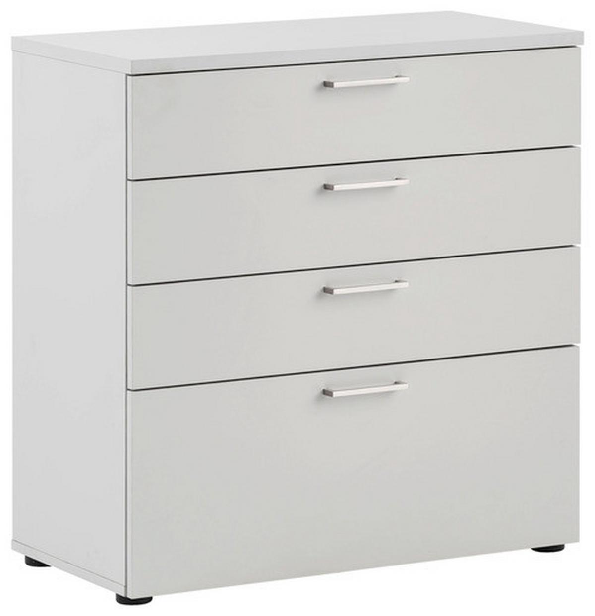 Kommode B: 80,2 Cm Serie 1500, Hellgrau - Hellgrau/Schwarz, KONVENTIONELL, Holzwerkstoff (80,2/84,2/41cm) - MID.YOU