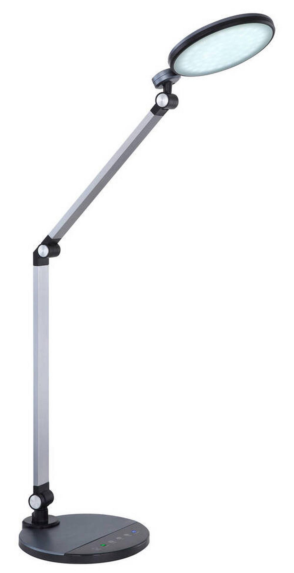 LED-Schreibtischlampe dimmbar Schwarz/Alufarben, Touch - Schwarz/Alufarben, Basics, Kunststoff/Metall (50/19,2/90,5cm) - Globo