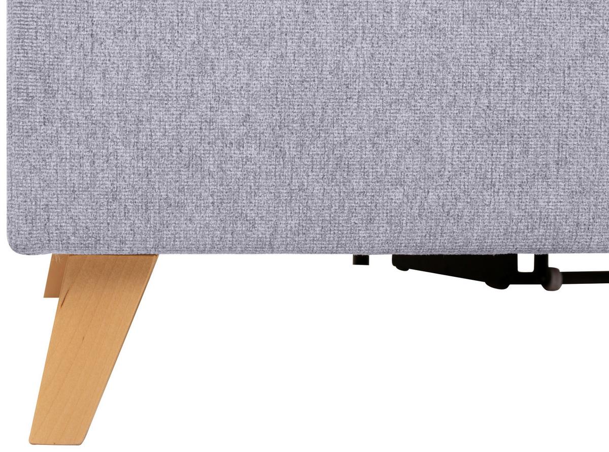 Sedací souprava LARS U, pravá, šedá - šedá/jádrový buk, Moderní, dřevo/textil (161/299/187cm)