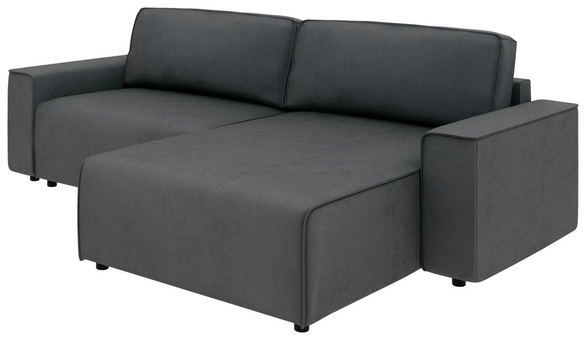 Ecksofa Chance Anthrazit S: 265x164 cm - Anthrazit/Schwarz, MODERN, Textil (265/164cm) - Trendmanufaktur