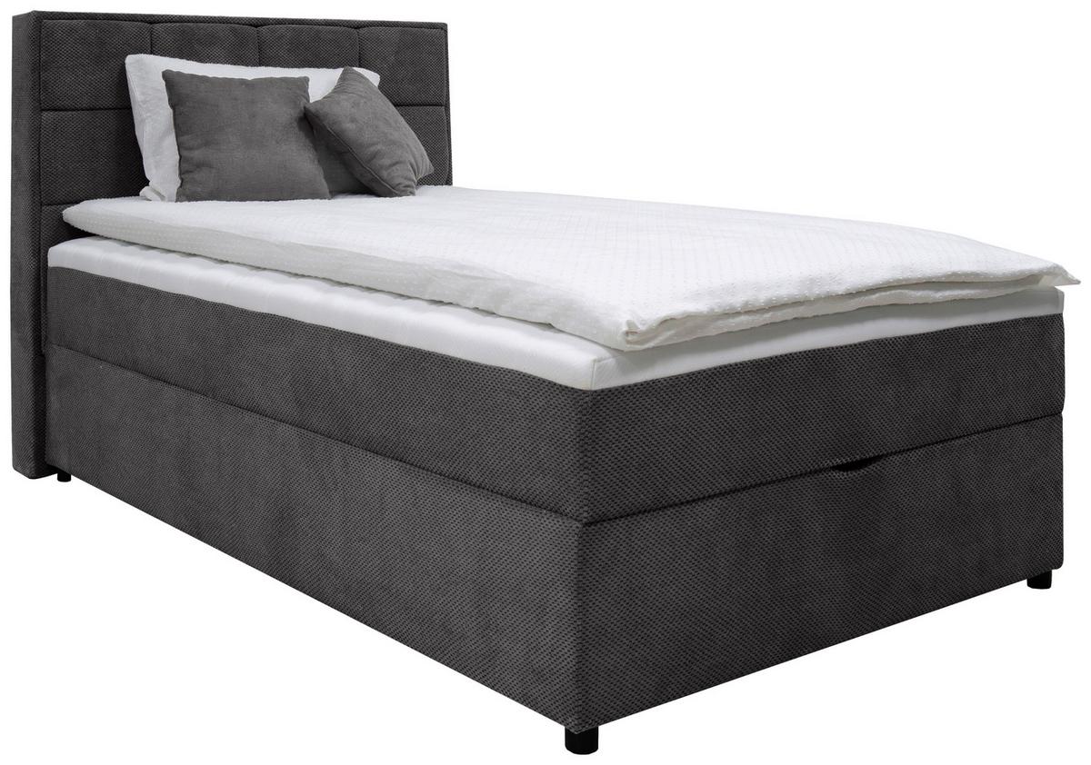 Boxbett Mit Bettkasten Catania 140x200 Cm Anthrazit - Anthrazit, MODERN, Holz/Holzwerkstoff (140/200cm) - MID.YOU