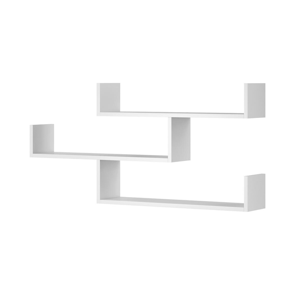 Wandregal Trio Weiß B: 119,1cm - Weiß, Basics, Holzwerkstoff (119,1/55/18cm)