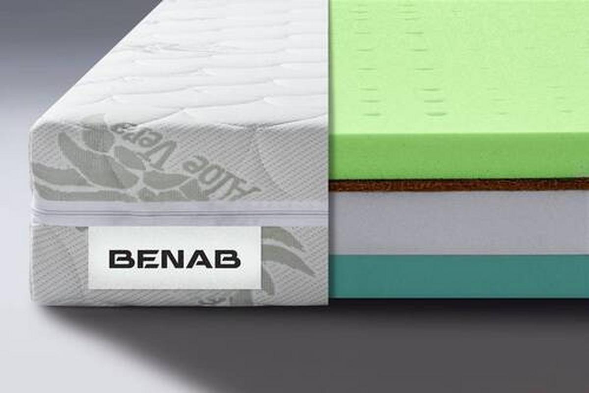 Kaltschaummatratze Benab Flora Bio Plus 140x200 Cm H3+h4 - Weiß/Grün, LIFESTYLE, Textil (140/200cm) - Benab