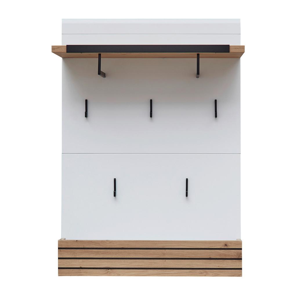 Garderobenpaneel Fresno Weiß/Eiche Artisan, B: 80 cm