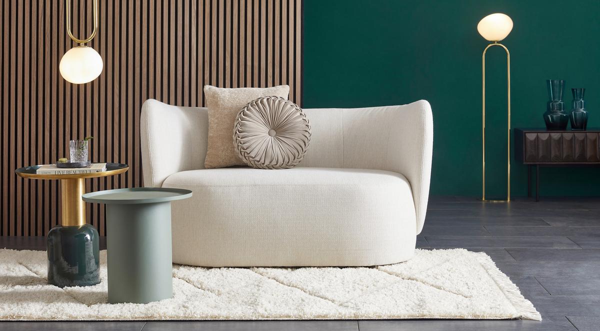 2-sitzer-sofa Boli Bouclé - Creme/Schwarz, KONVENTIONELL, Textil (154/80/84cm) - Livetastic