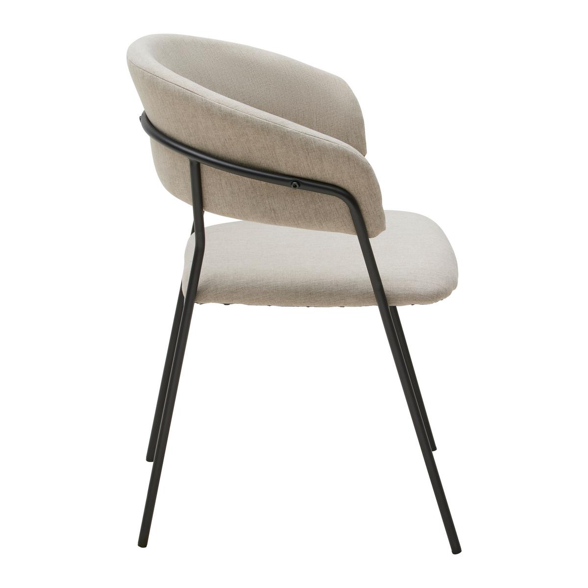 STOLIČKA S PODRÚČKAMI ALICE -TOP- - čierna/béžová, Design, kov/drevo (53/80/59cm) - Mömax