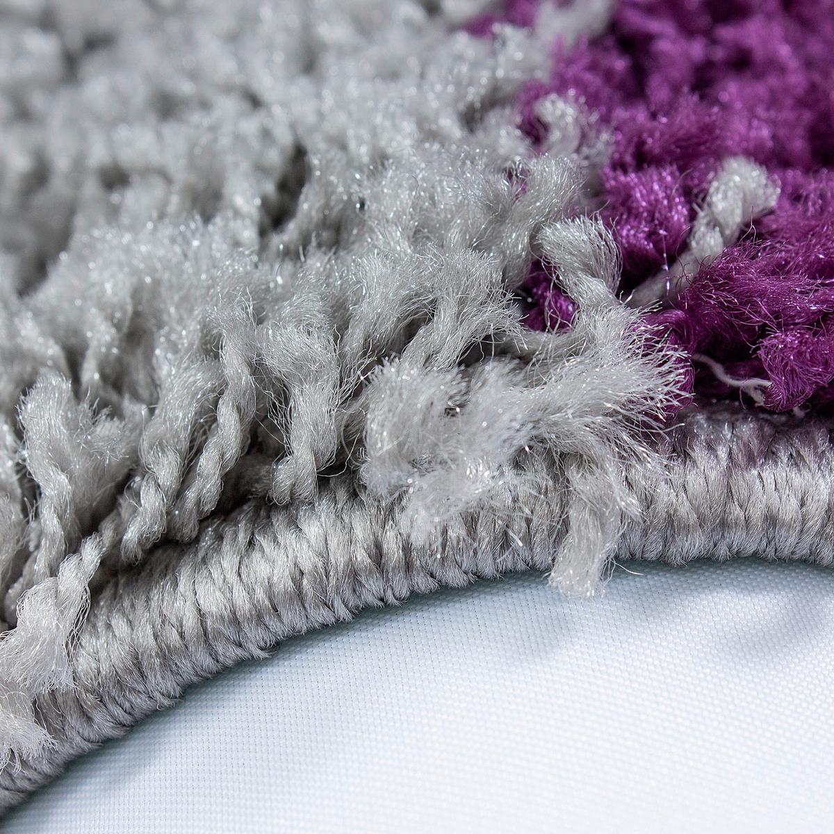Hochflor Teppich Lila Life 200x290 cm - Lila/Hellgrau, KONVENTIONELL, Textil (200/290cm) - Novel