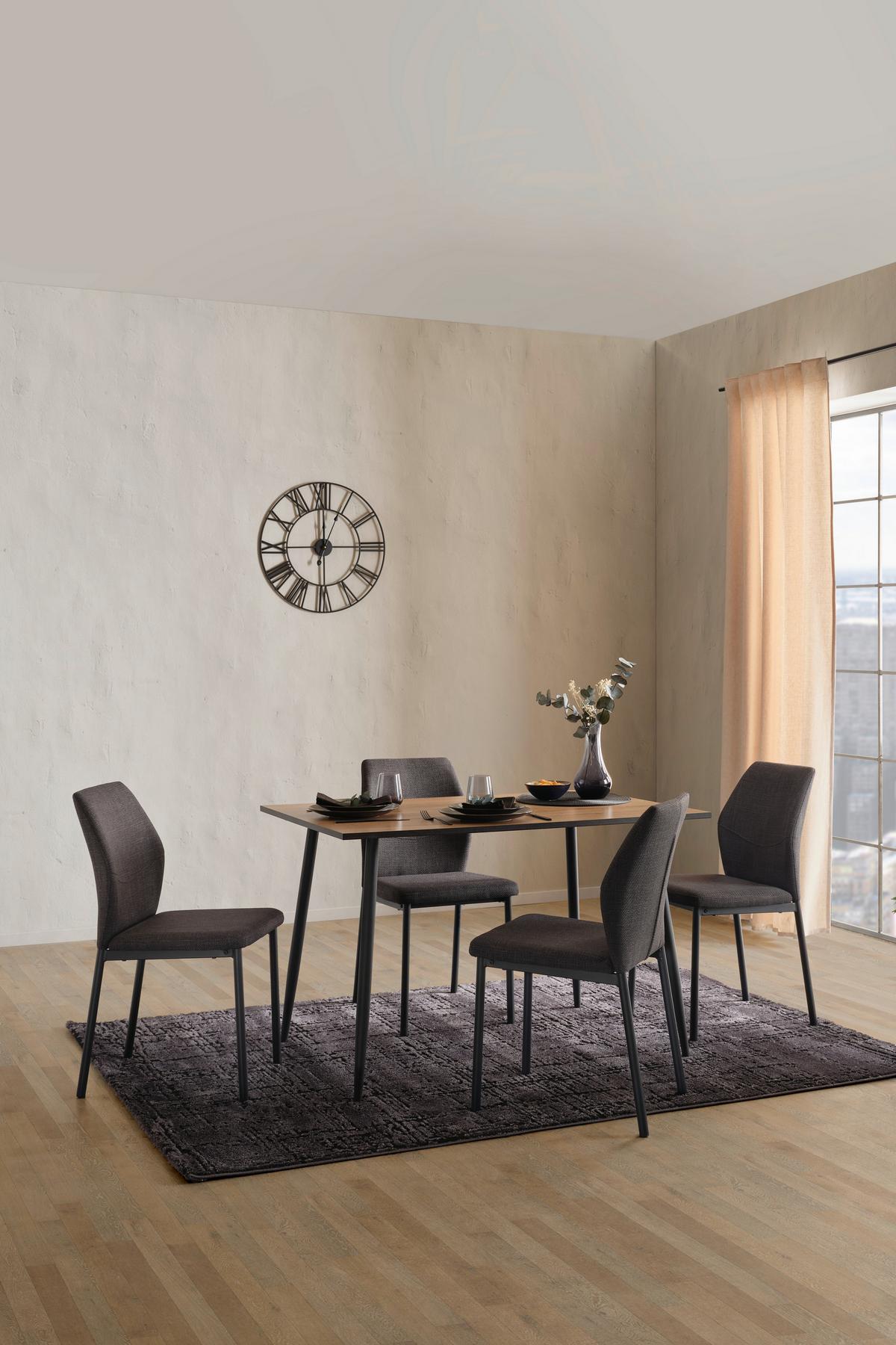 Esstisch Tom 120x76x80 Cm Naturfarben/schwarz - Schwarz/Naturfarben, KONVENTIONELL, Holzwerkstoff/Metall (120/76/80cm)