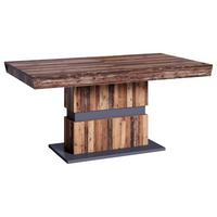 Esstisch Ausziehbar Matthew 160-215x90 Cm Braun/anthrazit - Anthrazit/Dunkelbraun, MODERN, Holzwerkstoff (160/90/75cm) - MID.YOU