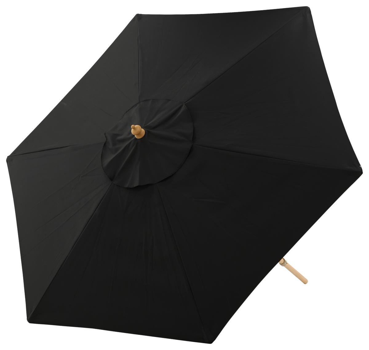 Sonnenschirm Corypho Dm: 250cm H: 232cm  Schwarz - Schwarz, KONVENTIONELL (250/232cm) - Gardenson