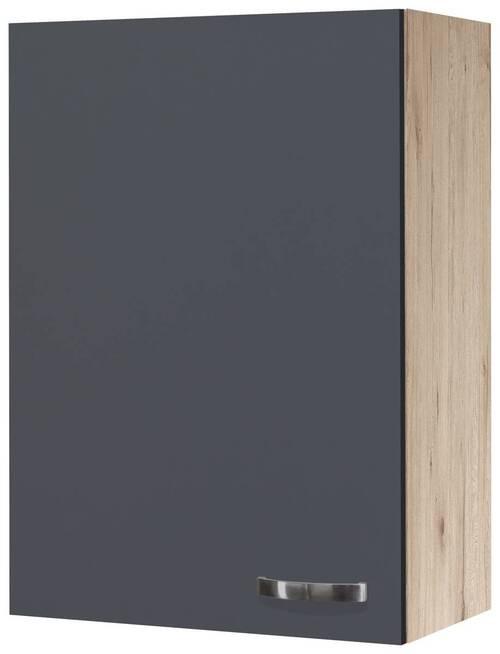 Kuchyňská horní skříňka SHADOW 60cm - dub San Remo/tmavě šedá, Moderní, kov/kompozitní dřevo (60/89/32cm)