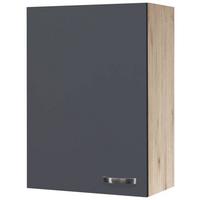 Horná kuchynská skrinka SHADOW 60cm - dub San Remo/farba ušľachtilej ocele, Modern, kov/kompozitné drevo (60/89/32cm)