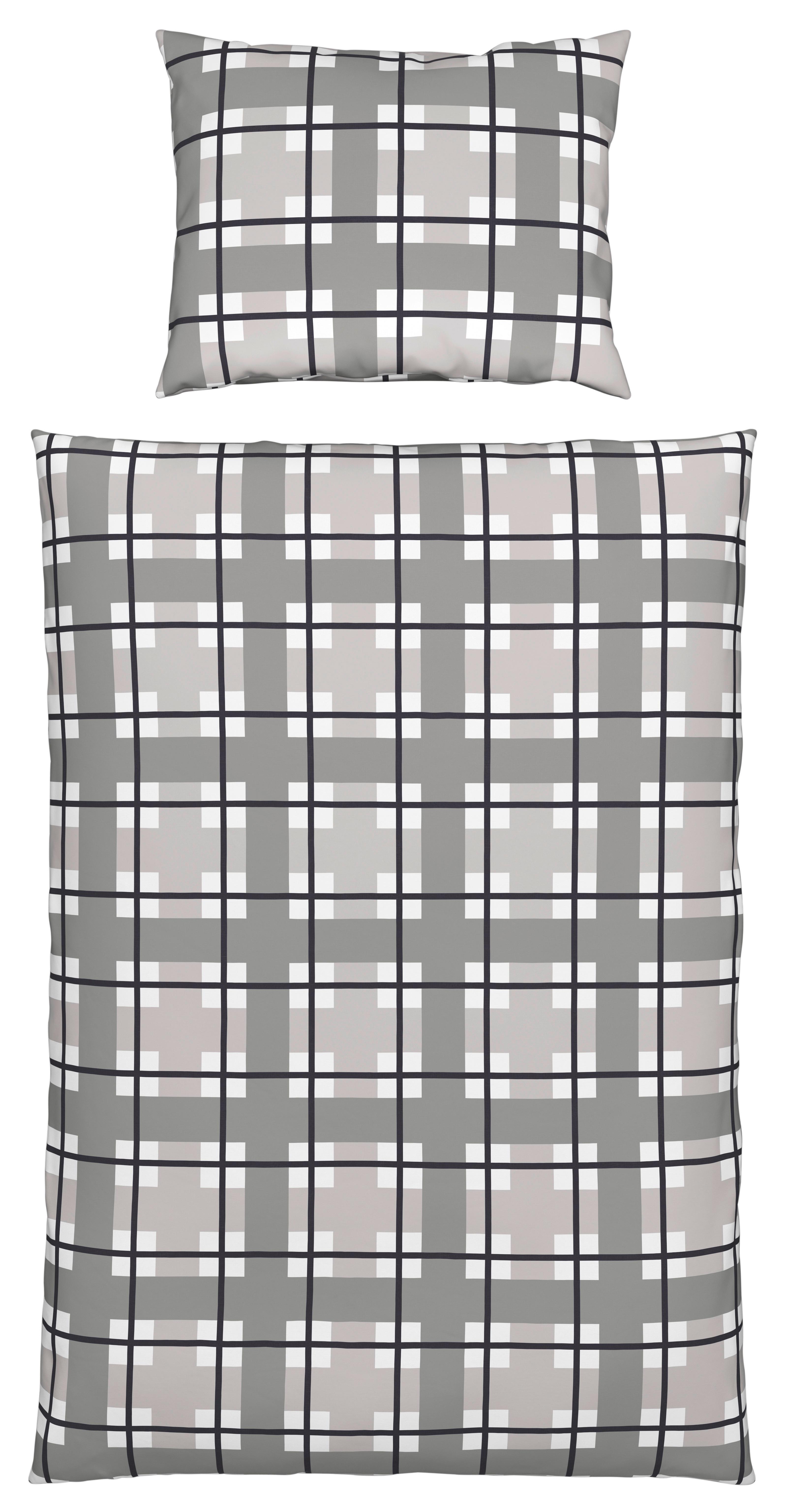 Ágyneműhuzat-garnitúra Chrisi - ezüst/fehér, Konventionell, textil (140/200cm) - Ondega