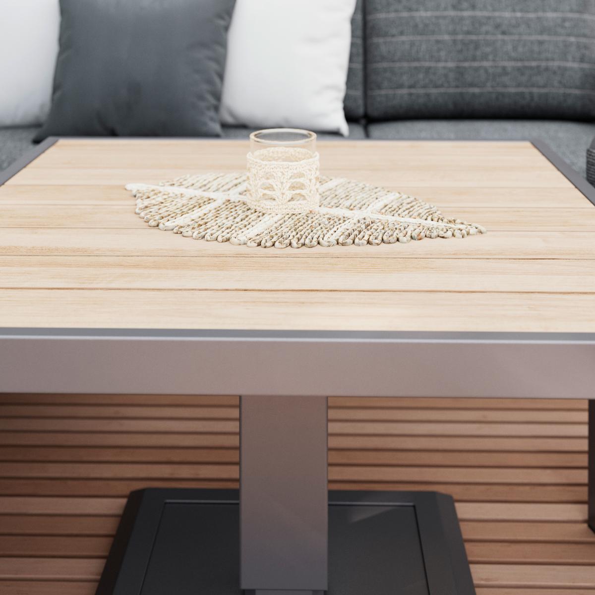 Loungegarnitur Washington Grau/Naturfarben, 4-teilig - sivá/prírodná farba, Modern, kov/textil (192,5kg) - Mömax