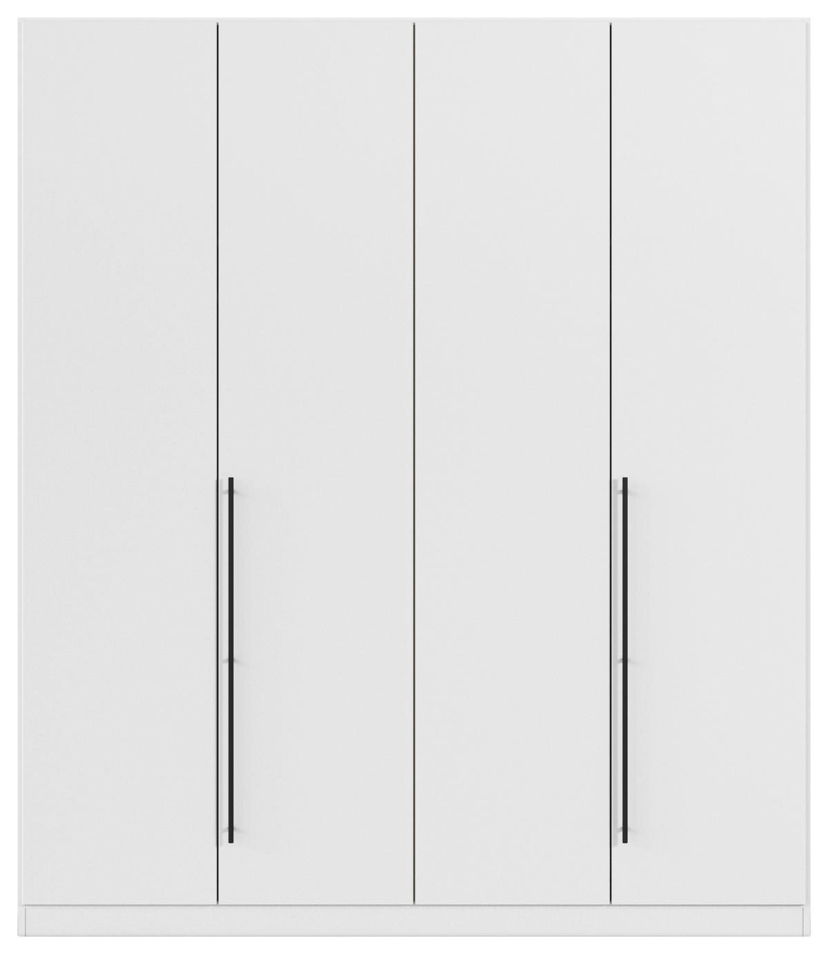 Kleiderschrank Safari B: 181 cm - Weiß/Grau, KONVENTIONELL, Holzwerkstoff (181/229/54cm)