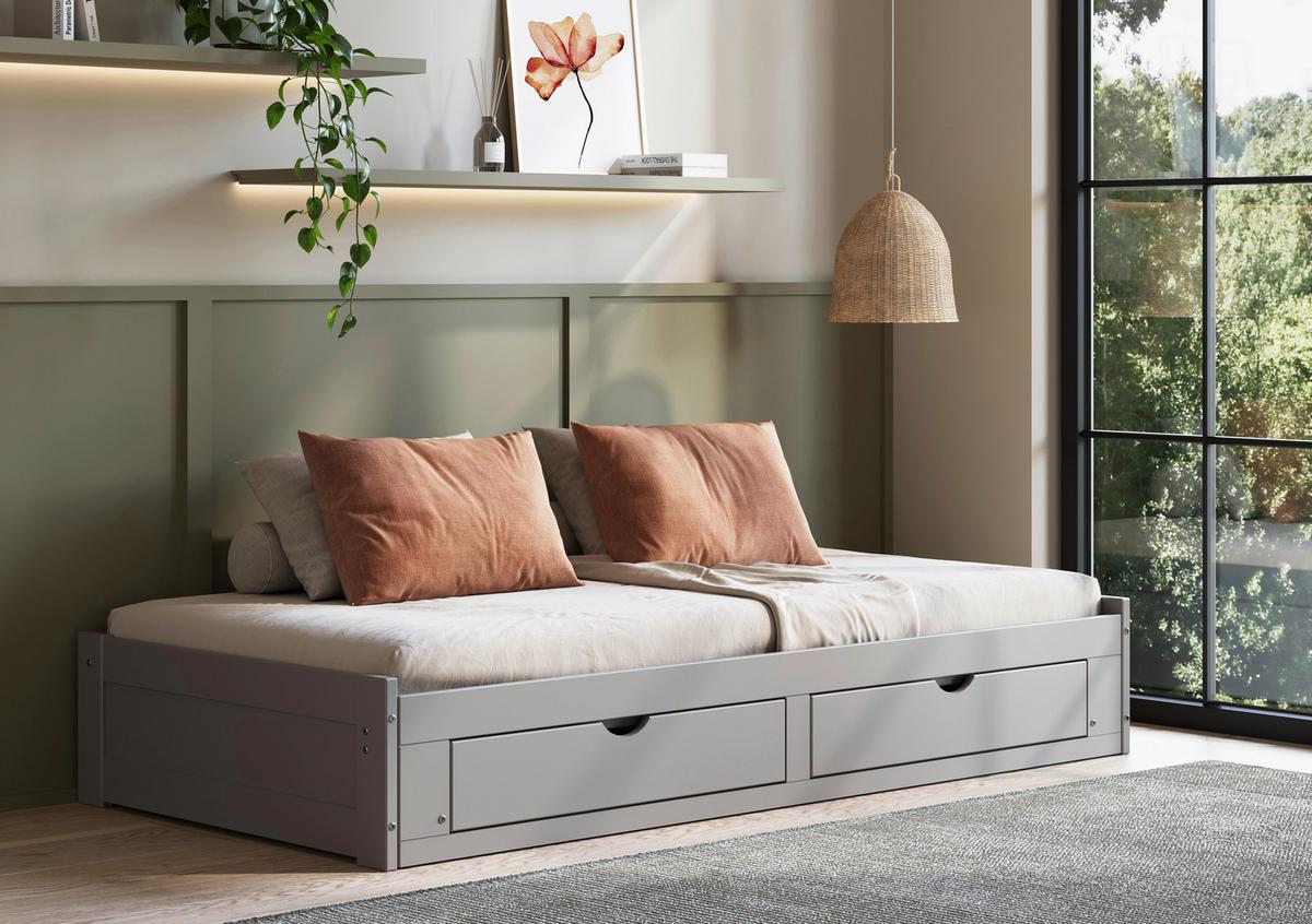 Ausziehbett Livio Ii - Grau, MODERN, Holz/Holzwerkstoff (90/200cm) - MID.YOU