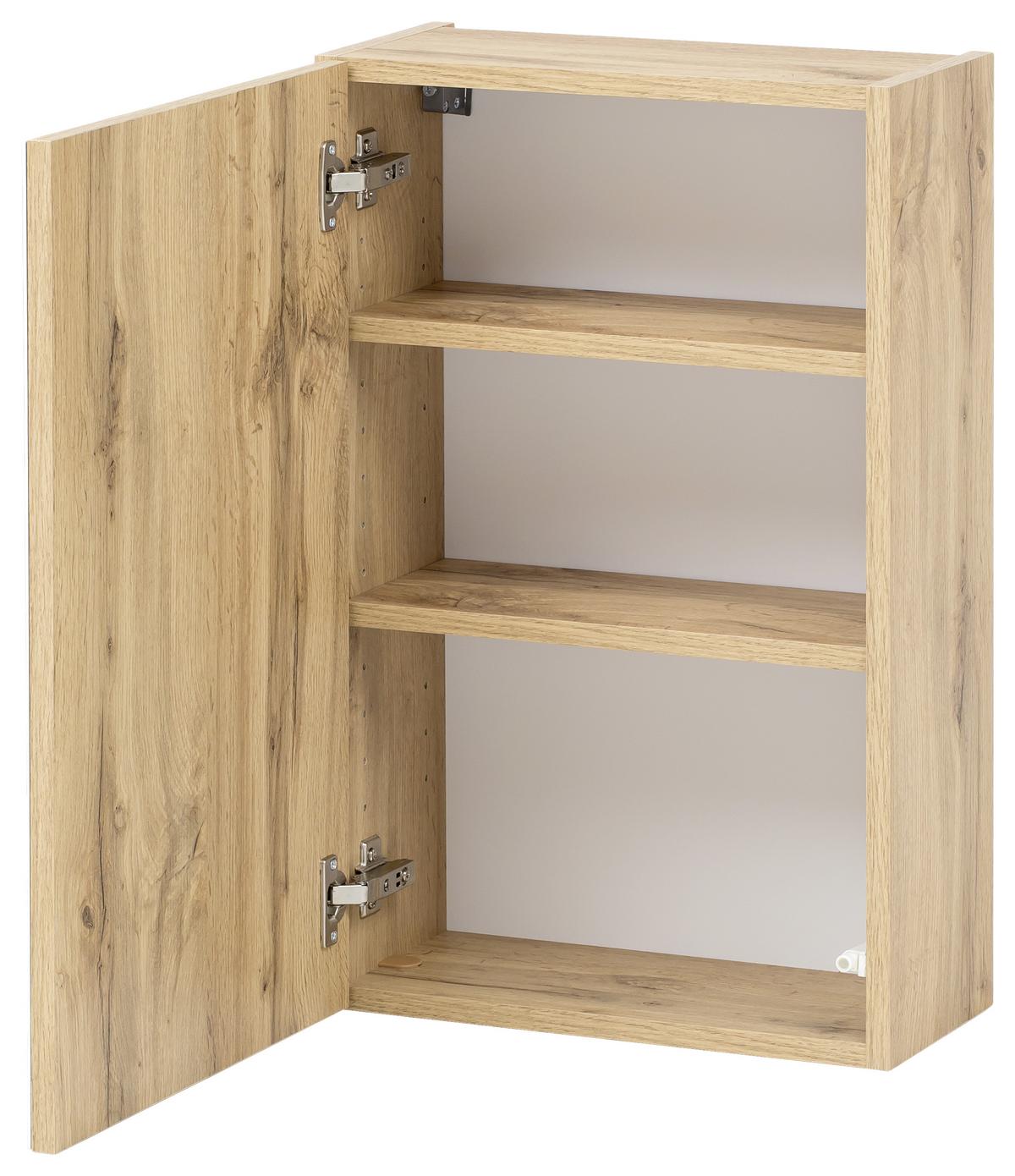Badmöbel-Set 6-Tlg. inkl. LED Helsinki, Weiß/Eiche - Eichefarben/Weiß, KONVENTIONELL, Glas/Holzwerkstoff (160cm) - Held