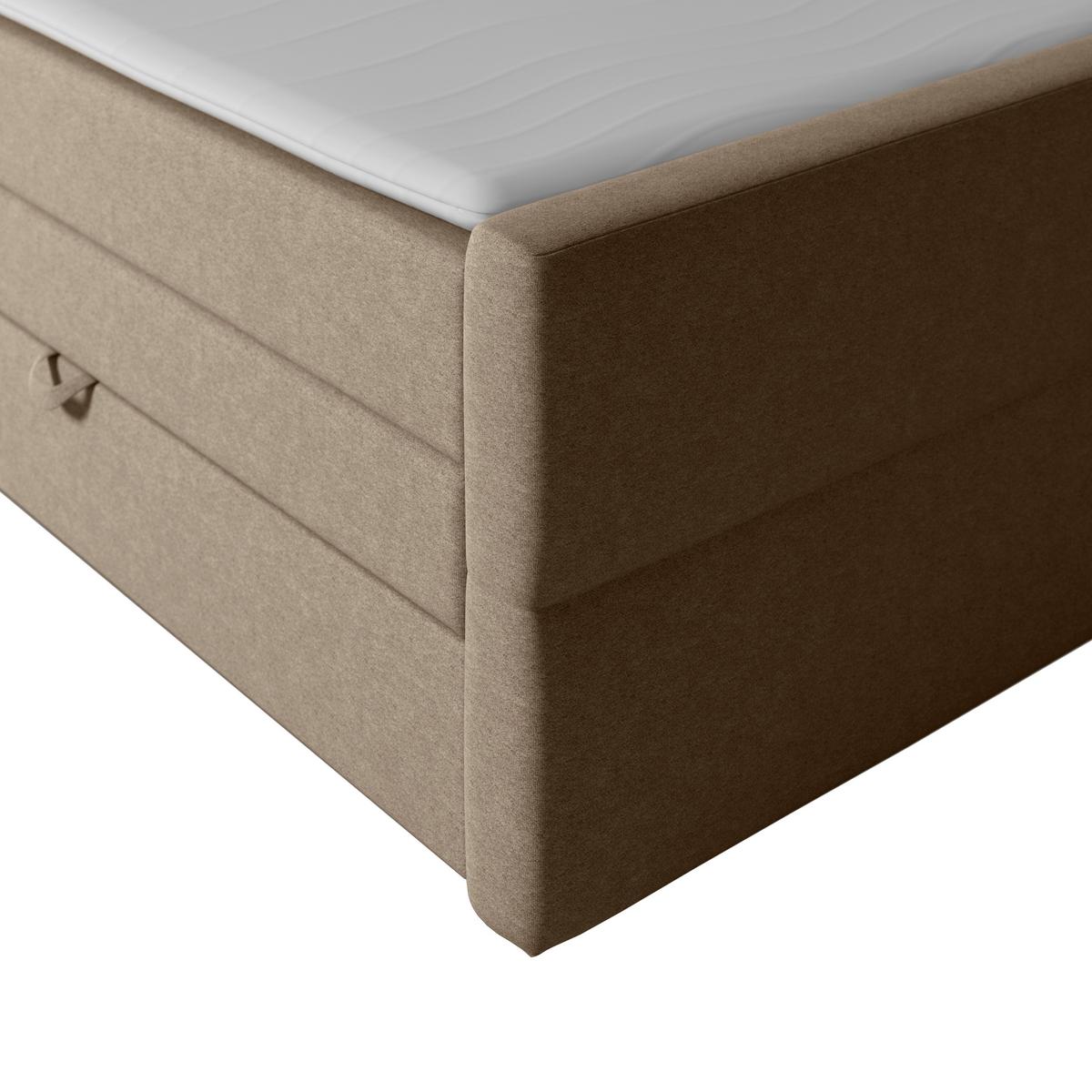 Boxspringbett mit Bettkasten Verona 180x200 cm Beige - Beige/Schwarz, MODERN, Holz/Kunststoff (180/200cm) - MID.YOU