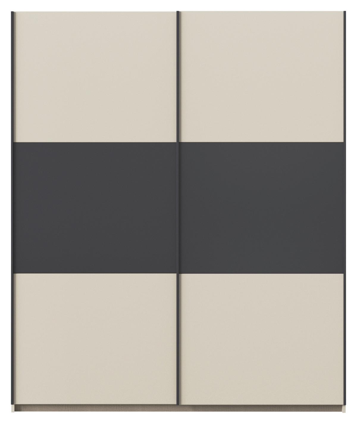 Schwebetürenschrank Neo Grau Champagner B: 175 cm - Champagner/Grau, MODERN, Holzwerkstoff (175/210/59cm) - Rauch Möbel