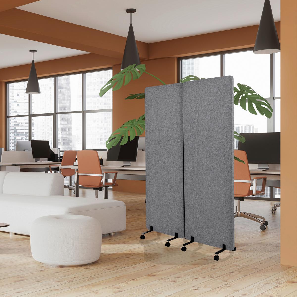 Trennwand Flexmiut - Dunkelgrau, Basics, Kunststoff/Textil (60/177/35cm) - MID.YOU
