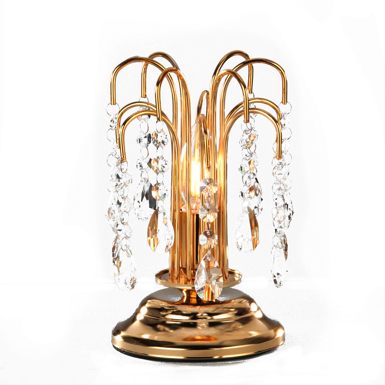 Kristall-Tischleuchte 4698/Loro - Goldfarben, KONVENTIONELL, Glas/Metall (16/23cm)