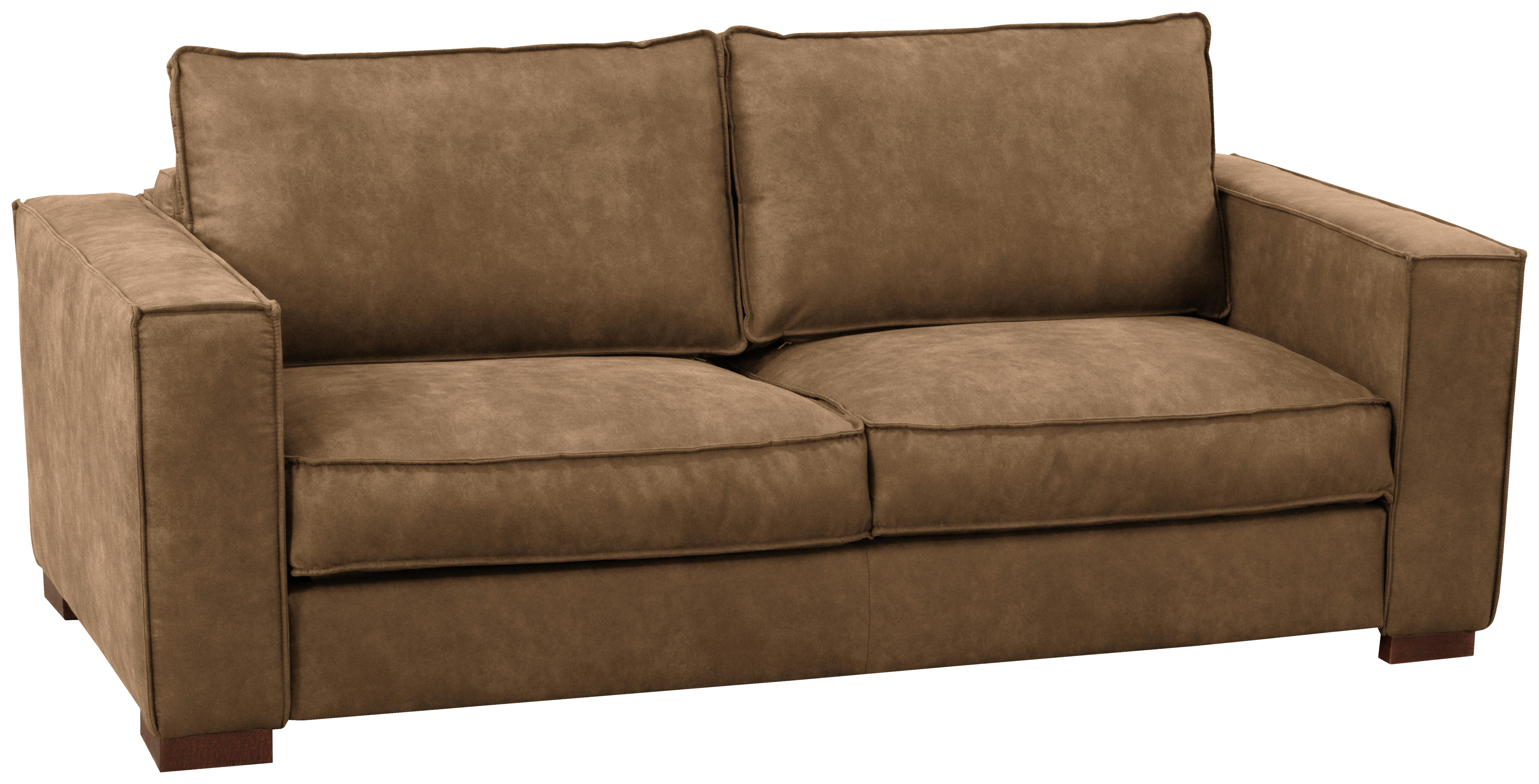 Schlafsofa Texas Braun Mikrofaser, B: 203 cm - Dunkelbraun/Braun, Design, Textil (203/85/99cm) - MID.YOU