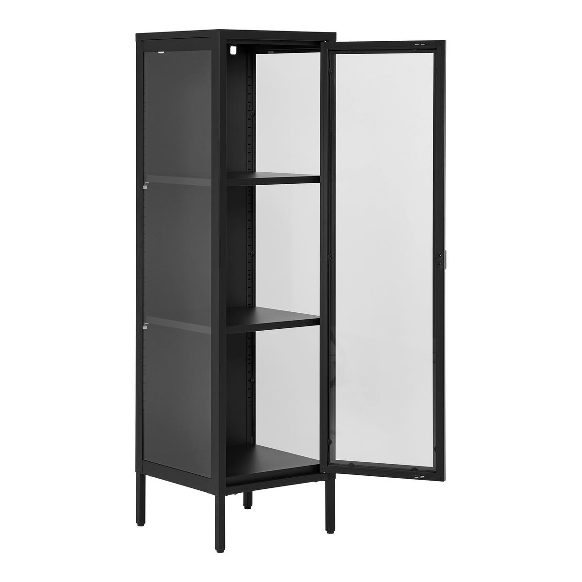 Garderobenpaneel Brisbane Schwarz/Transparent B: 35cm - Transparent/Schwarz, Design, Glas/Metall (35/140/40cm) - MID.YOU