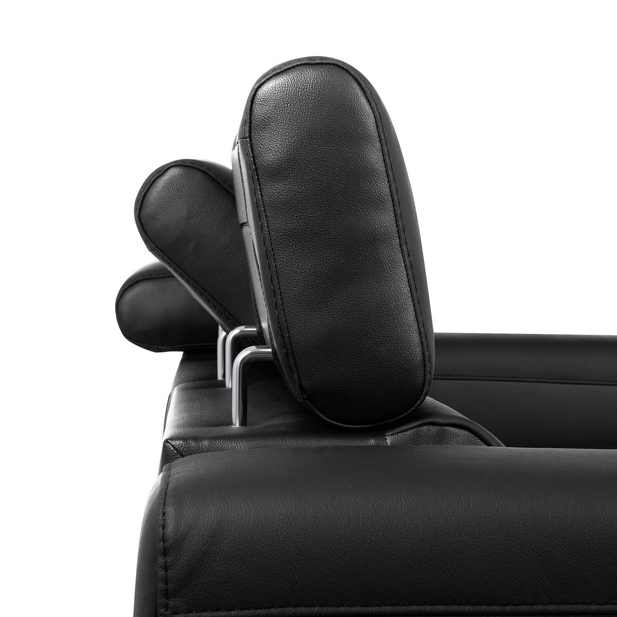 Ecksofa Torino Teilleder Schwarz 173x247 - Schwarz, Design, Leder/Textil (173/247cm) - Livetastic