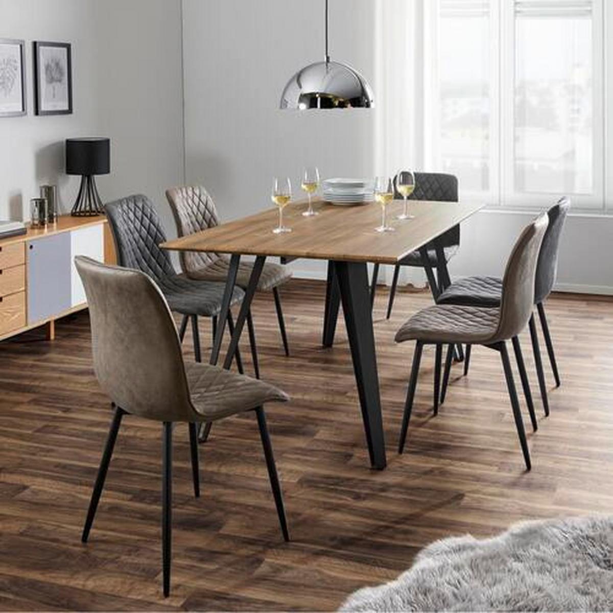 Jídelní stůl Gino přírodní 160x90cm - barvy teak/černá, Moderní, kov/dřevo (160/90/76cm) - Modern Living