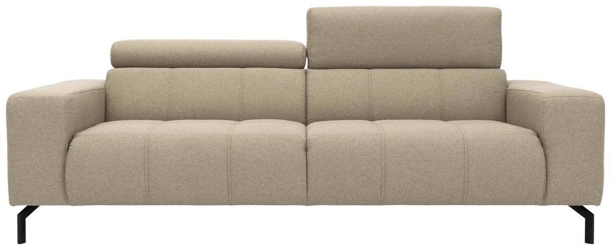 3-sitzer-sofa Cunelli Schlammfarben Webstoff - Schlammfarben/Schwarz, Design, Textil (238/79/104cm) - MID.YOU