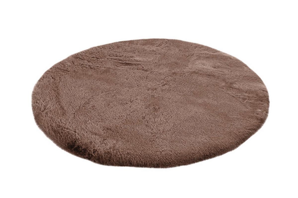 Hochflorteppich Rabbit Beige, D: 100 Cm - Beige, KONVENTIONELL (100cm)
