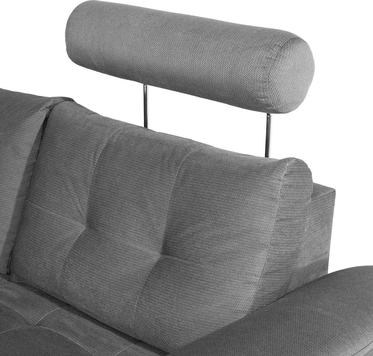 Ecksofa mit Schlaffunktion + Bettkasten Falco, Mikrofaser - Dunkelgrau/Dunkelbraun, KONVENTIONELL, Textil (183/251cm) - Ondega