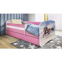 Kinder-/Juniorbett Babydreams inkl. Matratze 80x160 - Pink/Birkefarben, MODERN, Holz/Holzwerkstoff (80/160cm) - MID.YOU