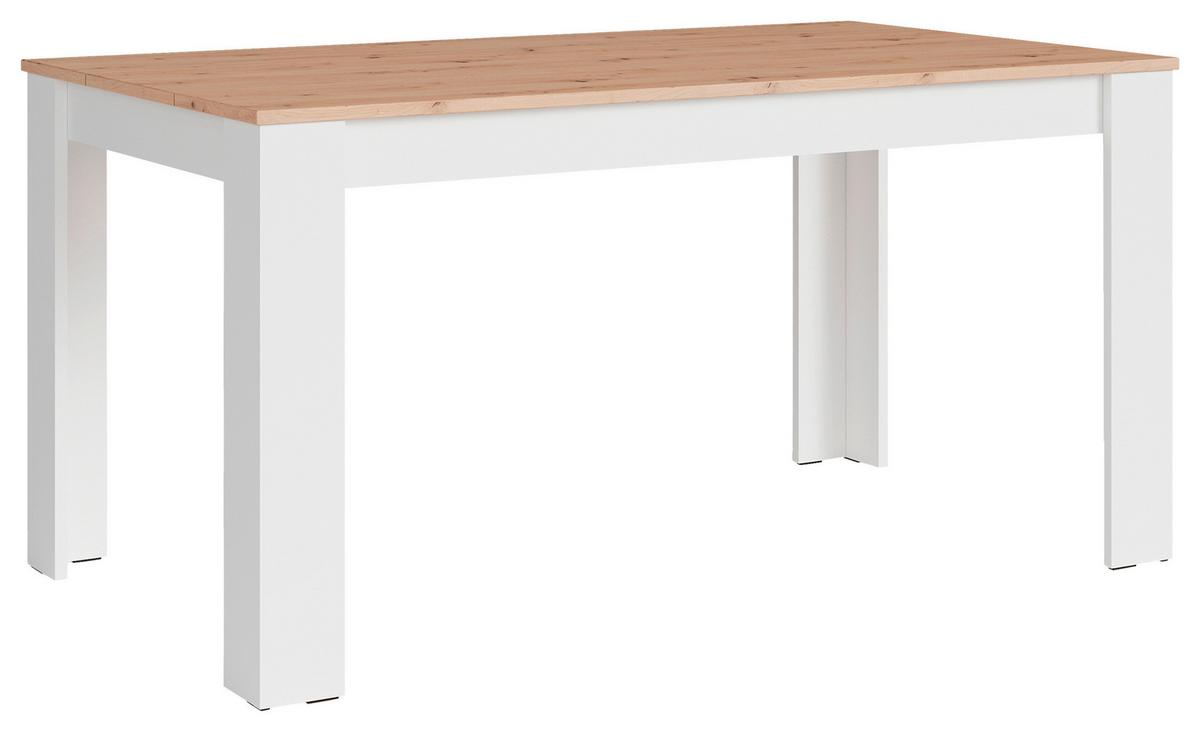 Esstisch Nori - Weiß/Eiche Artisan, MODERN, Holzwerkstoff (160/90/75cm) - MID.YOU