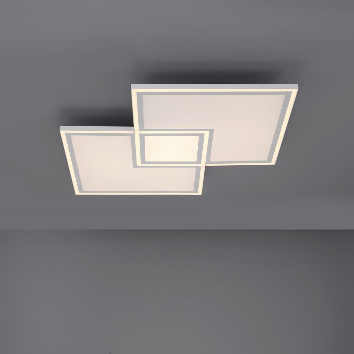 Led-deckenleuchte Edging L: 67,7 Cm Dimmbar Mit Schalter - Weiß, Design, Kunststoff/Metall (67,7/67,7/5,8cm)