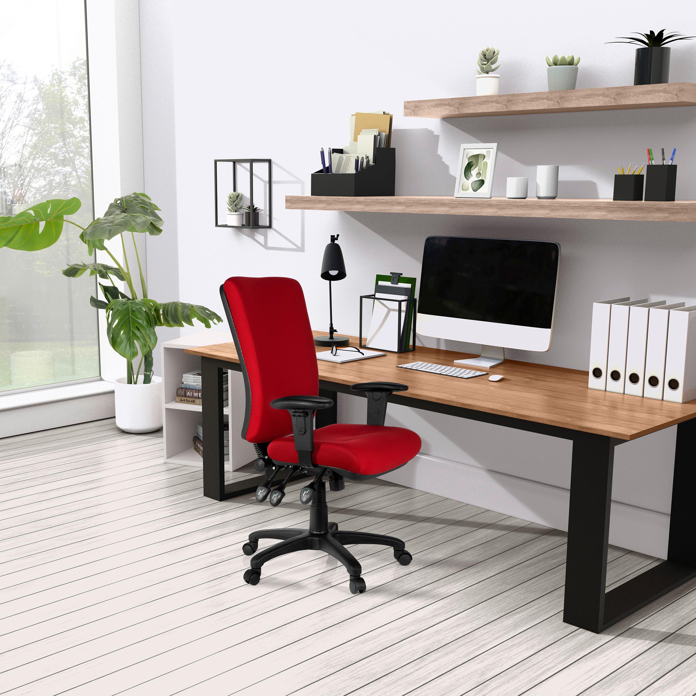 Bürostuhl Zenit High Rot Bis 120 Kg - Rot, Basics, Kunststoff/Textil (56/130/45cm) - MID.YOU