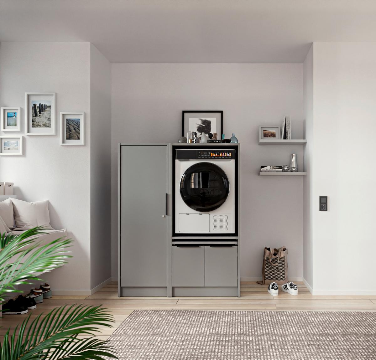 SKŘÍŇKA NAD PRAČKU TIDY HERO - šedá/černá, Basics, kov/kompozitní dřevo (70/150/68cm) - P & B