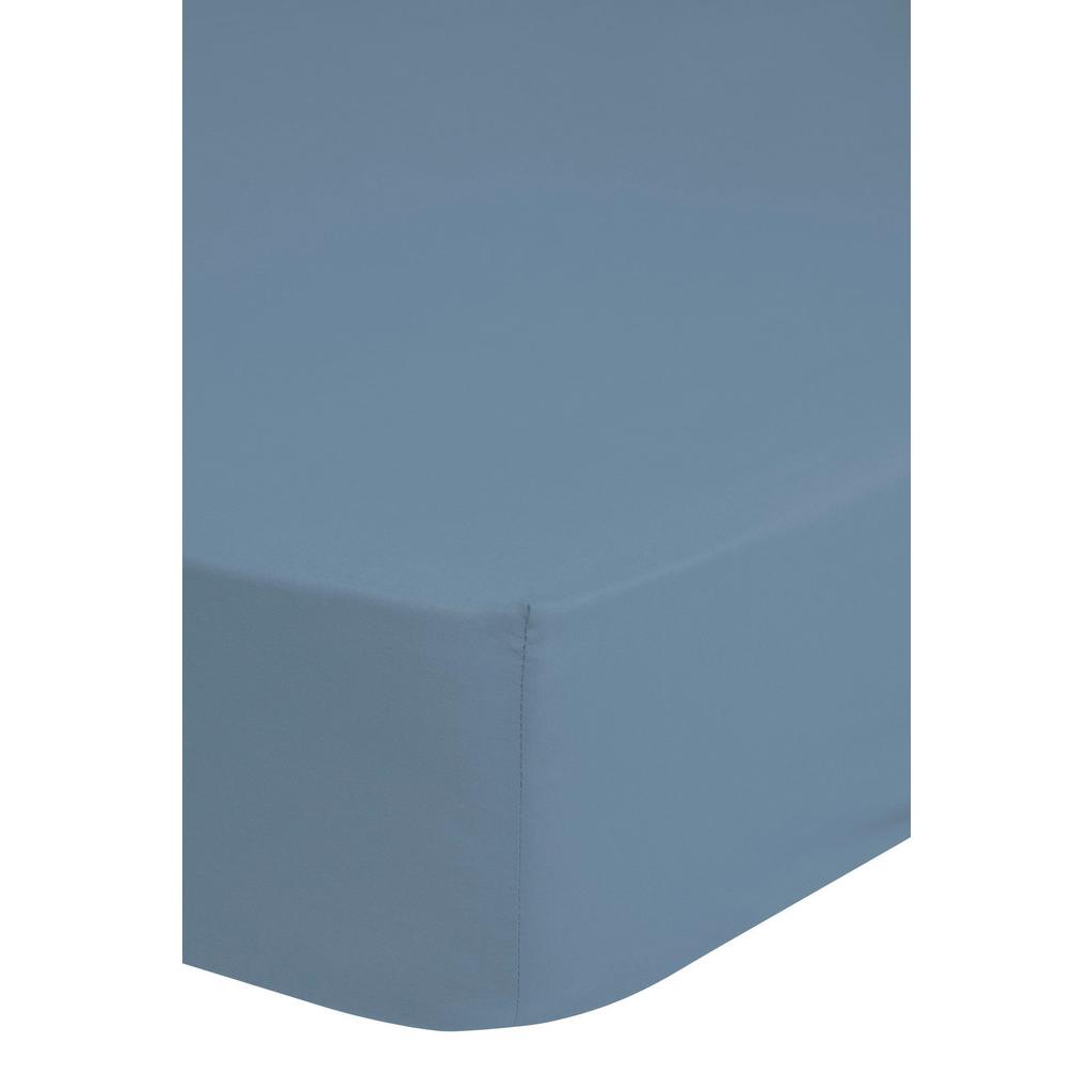 Spannleintuch Satin Blau 140x200 cm Baumwolle