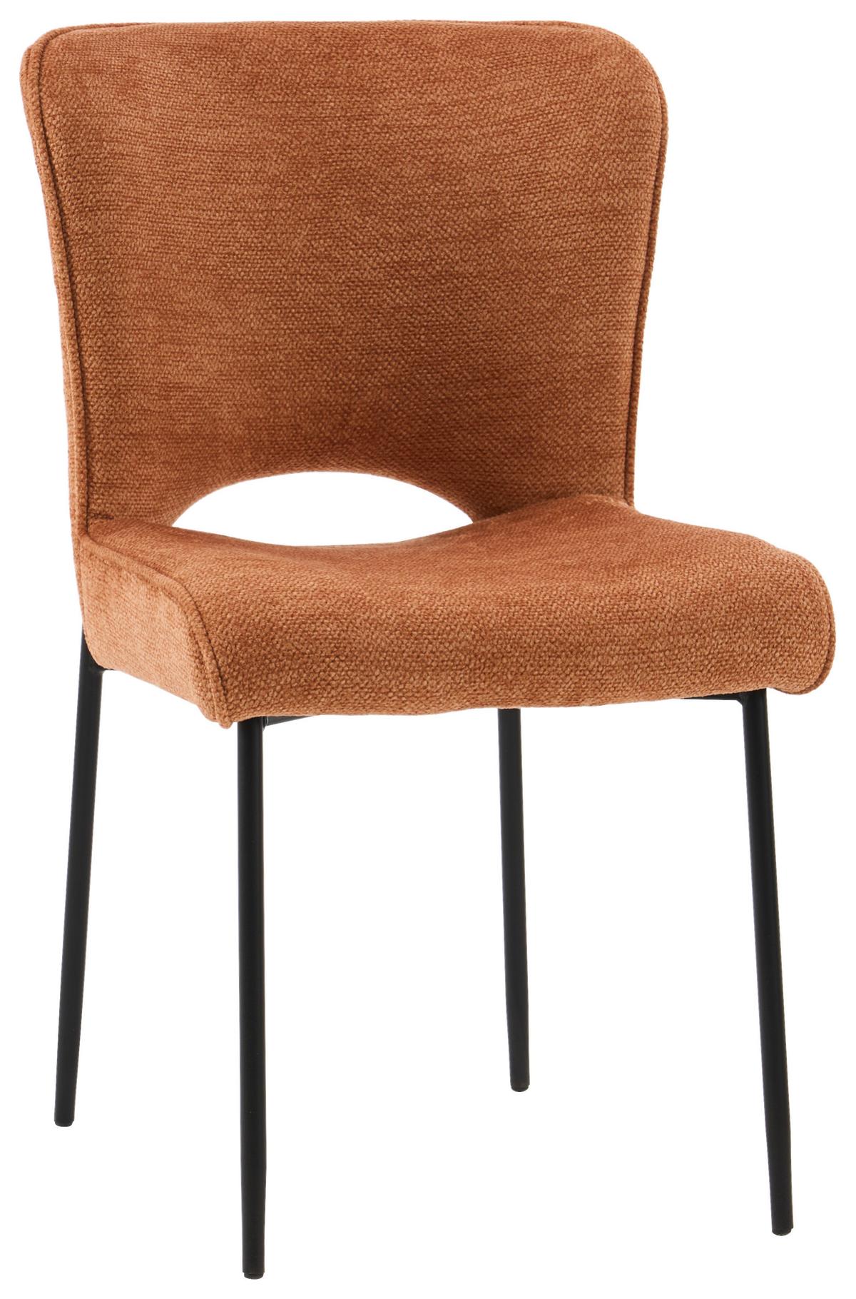 Židle Johanna, tmavě oražová - tmavě oranžová/černá, Moderní, kov/textil (49/84/59,5cm) - Mömax