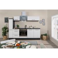 Küchenzeile Rp240ewc mit Geräte 240 cm Grau/Weiß - Weiß/Grau, Basics, Holzwerkstoff (240cm) - Respekta