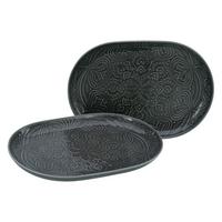 Servierplatten-Set 21652 Orient Mandala - Dunkelgrau, Trend, Keramik - Creatable
