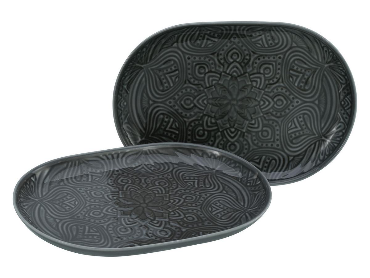 Servierplatten-Set 21652 Orient Mandala - Dunkelgrau, Trend, Keramik - Creatable