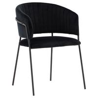 Stuhl-Set Selma Schwarz B: 54 cm - Schwarz, Design, Textil/Metall (54/82/58cm) - Livetastic