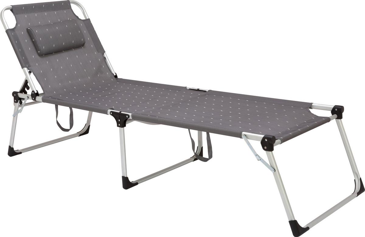 Sonnenliege Lucca Aluminium, Textillehne verstellbar - Grau, MODERN, Textil/Metall (227qm) - Greemotion