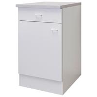 Küchenunterschrank Speed B: 50 Cm Weiß Mit Lade - Hellgrau/Weiß, KONVENTIONELL, Holzwerkstoff (50/85/50cm)