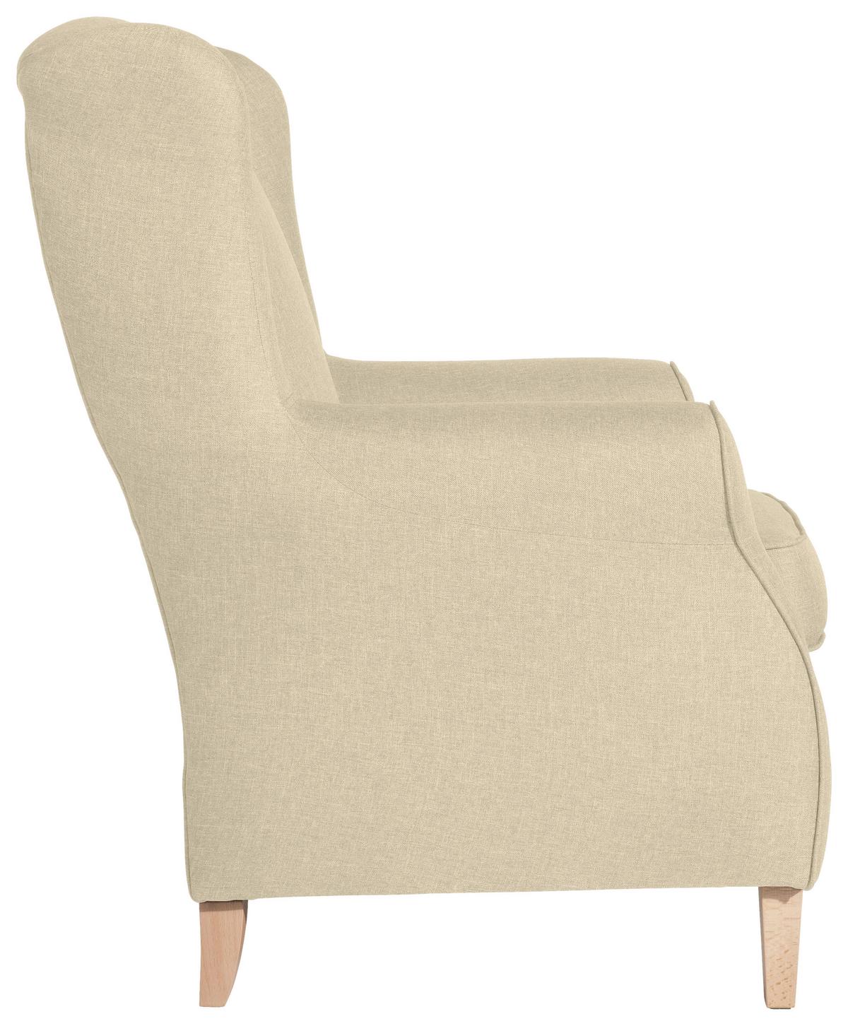 Ohrensessel Mit Armlehnen Lorris Beige - Beige/Buchefarben, MODERN, Textil (77/103/86cm) - Max Winzer